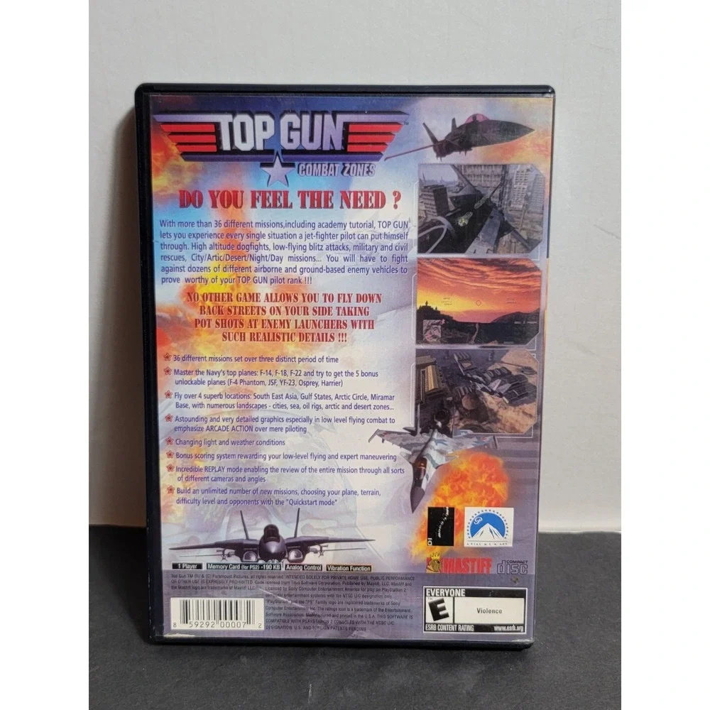 Top Gun Combat Zones PlayStation 2 PS2 Complete Game W/ Manual Tested Working